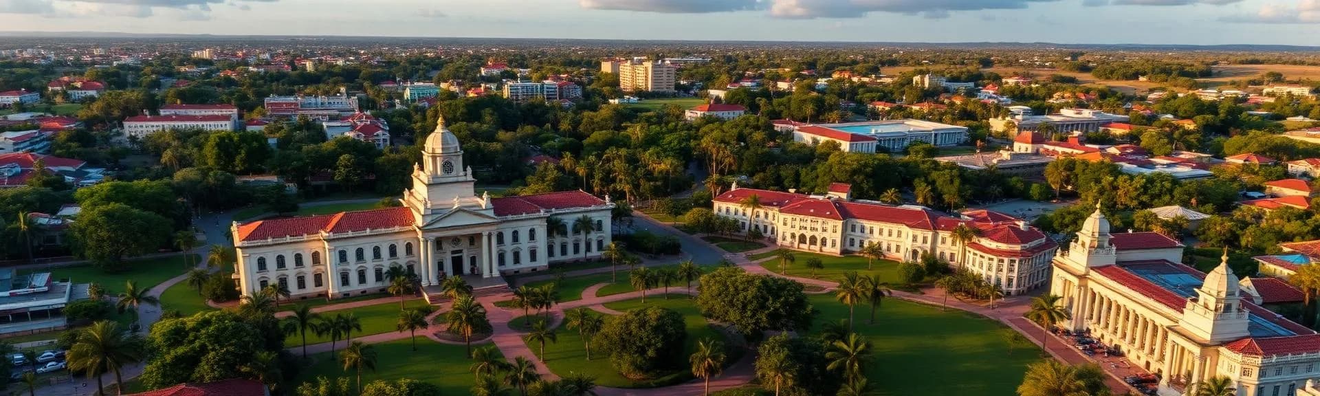 University campus aerial view